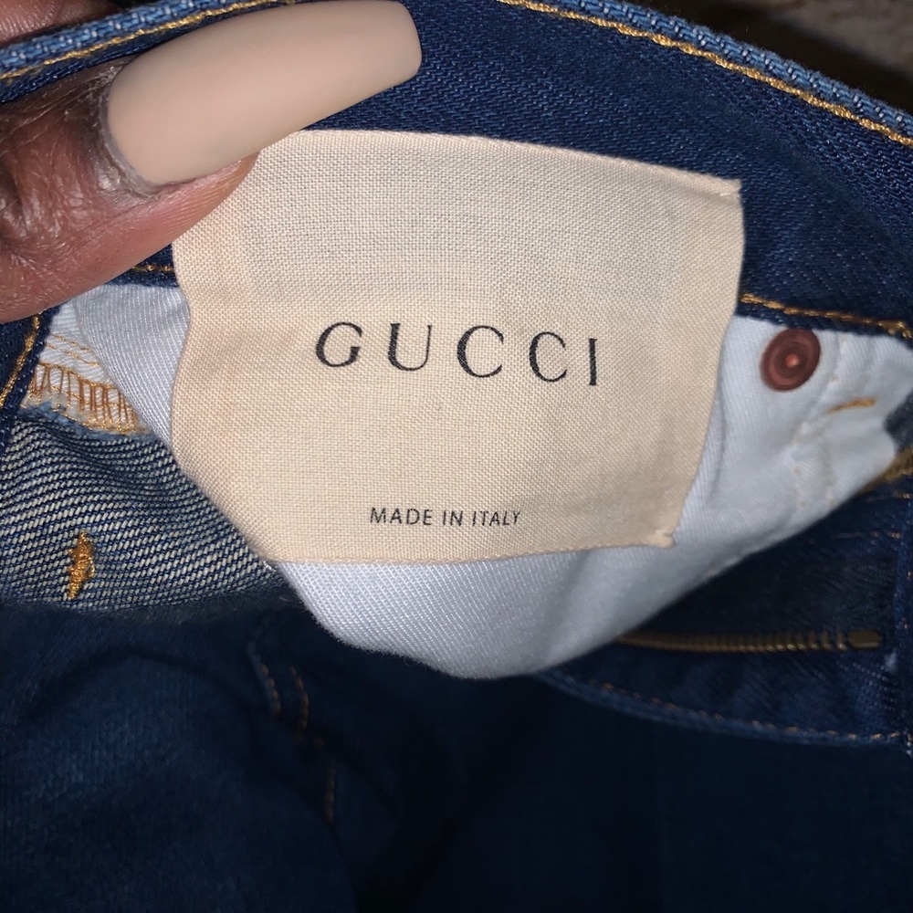 💕Gucci flare patch dark denim jeans - Picture 6 of 10